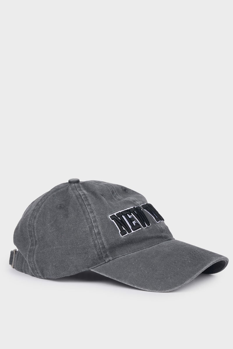 DeFacto Grey Man Boy Embroidered Cotton Cap Casual - Image 2